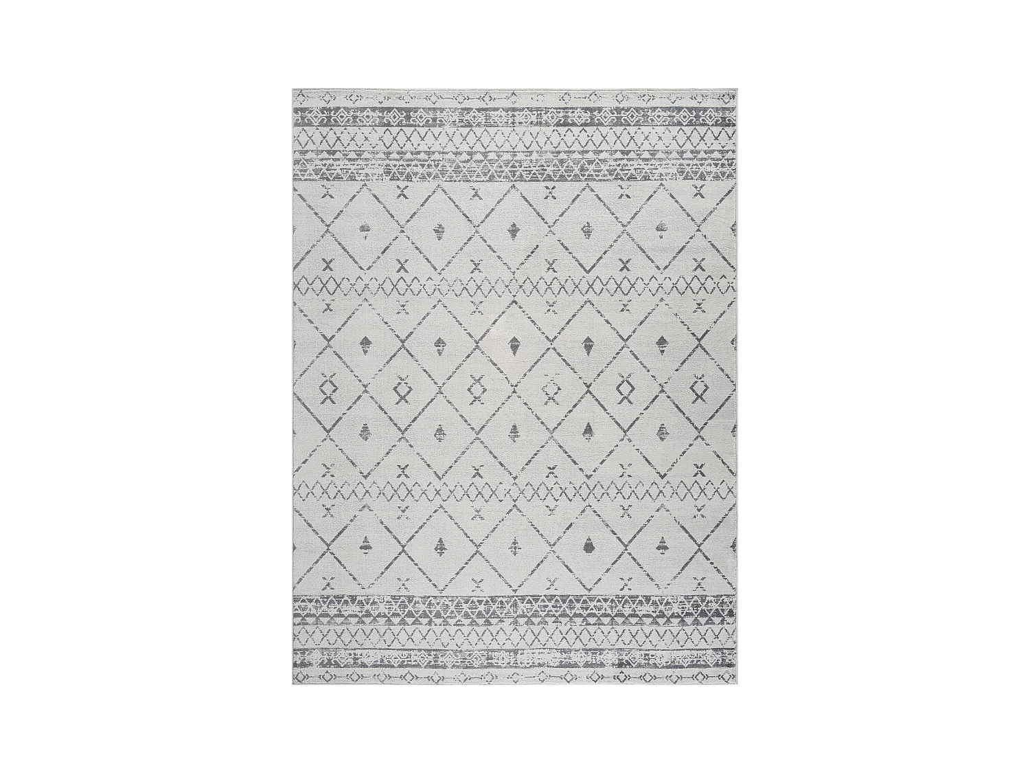 Berber Etnisch Tapijt - Wit/Grijs - 140x200cm - MYA
