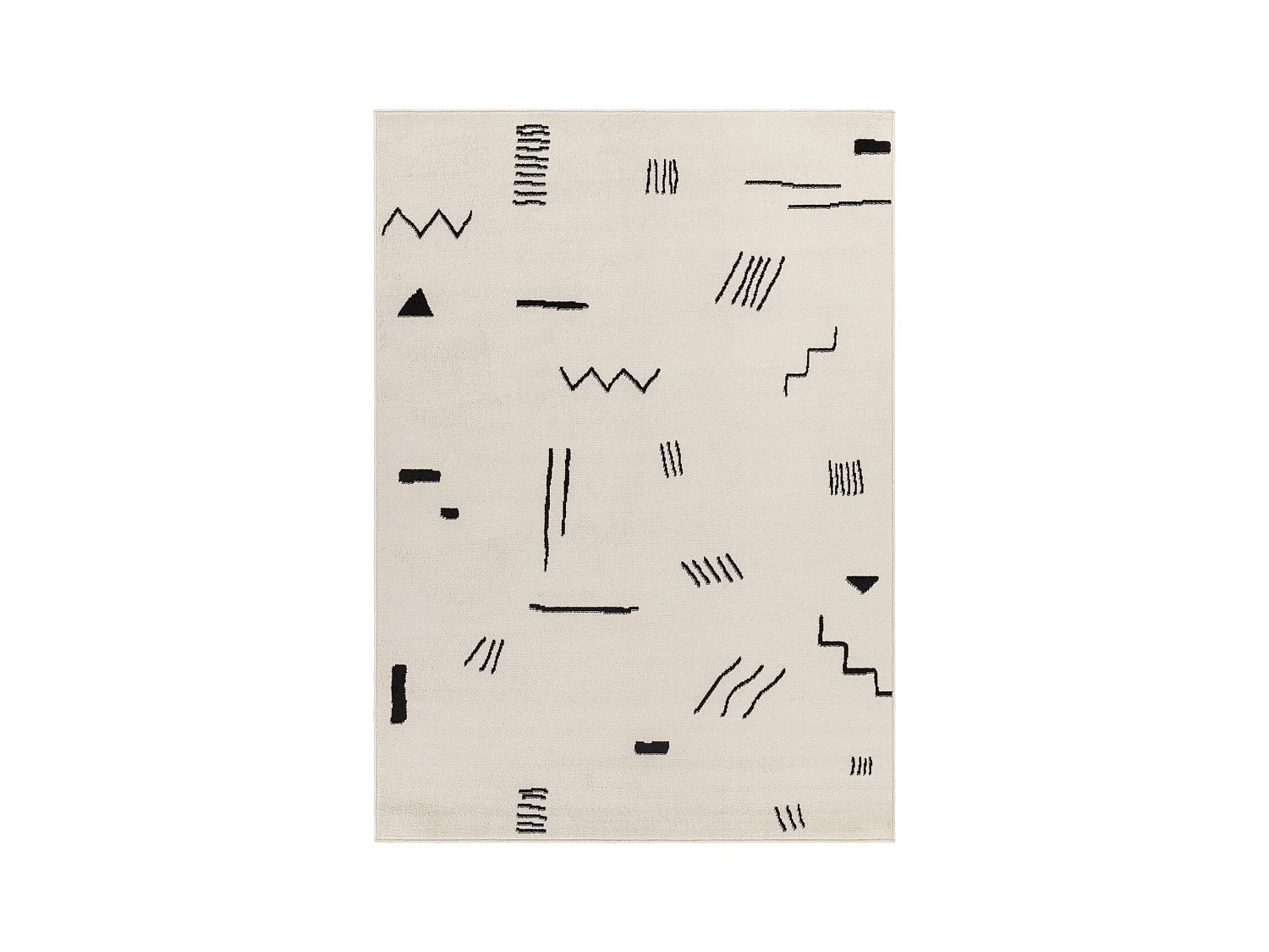 Tapis Scandinave Moderne - Blanc/Noir - 200x275cm - BIEBE