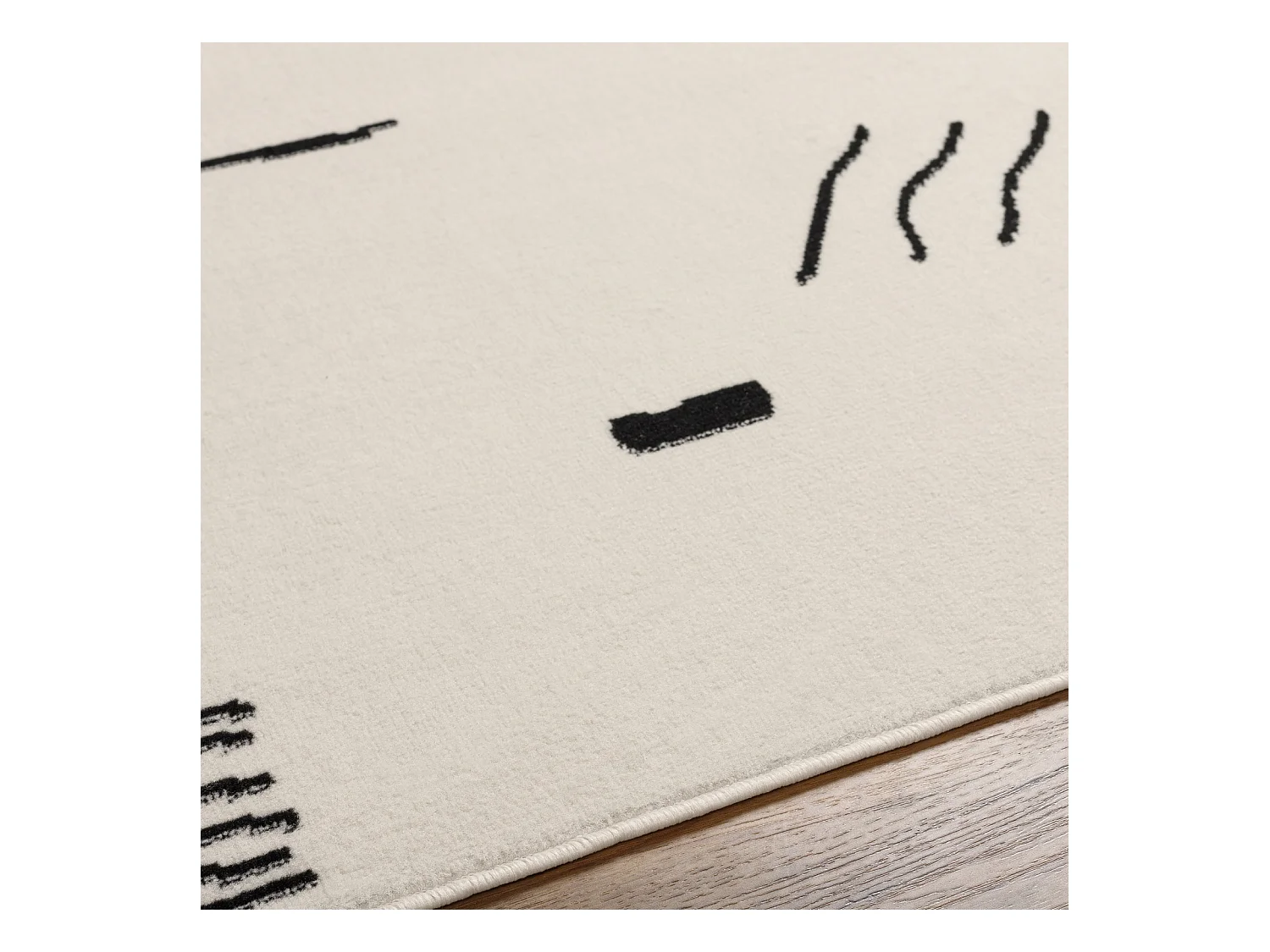 Tapis Scandinave Moderne - Blanc/Noir - 200x275cm - BIEBE