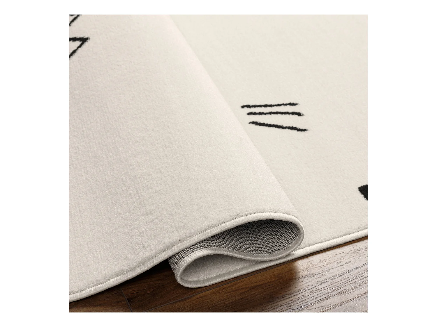 Tapis Scandinave Moderne - Blanc/Noir - 200x275cm - BIEBE