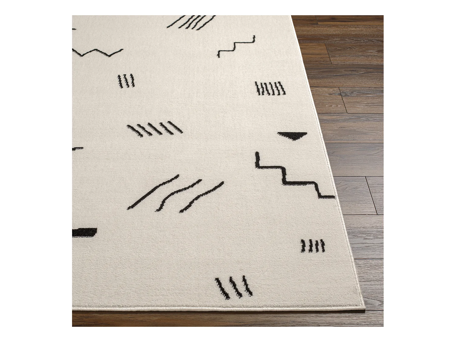 Tapis Scandinave Moderne - Blanc/Noir - 200x275cm - BIEBE