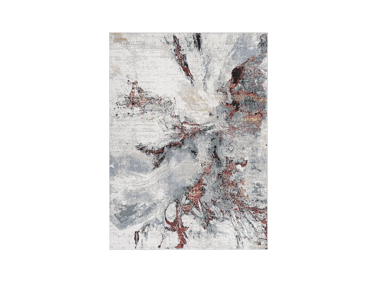 Tappeto Astratto Moderno - Grigio/Rosso - 200x275cm - EMMA