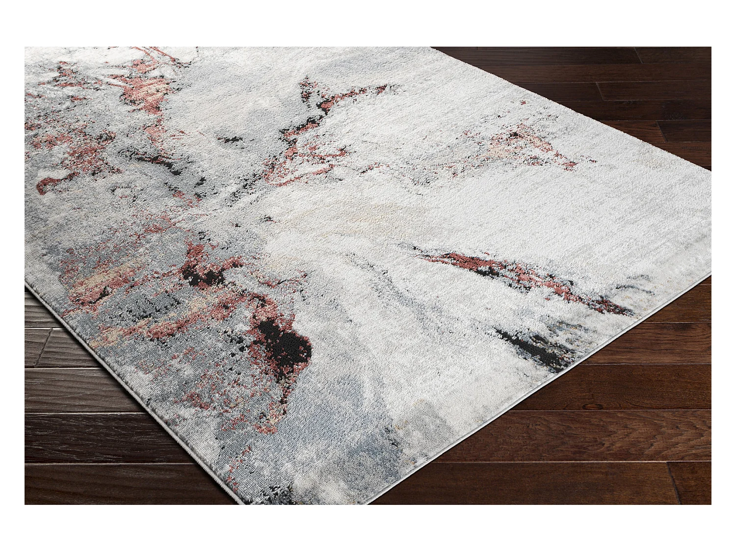 Tappeto Astratto Moderno - Grigio/Rosso - 200x275cm - EMMA