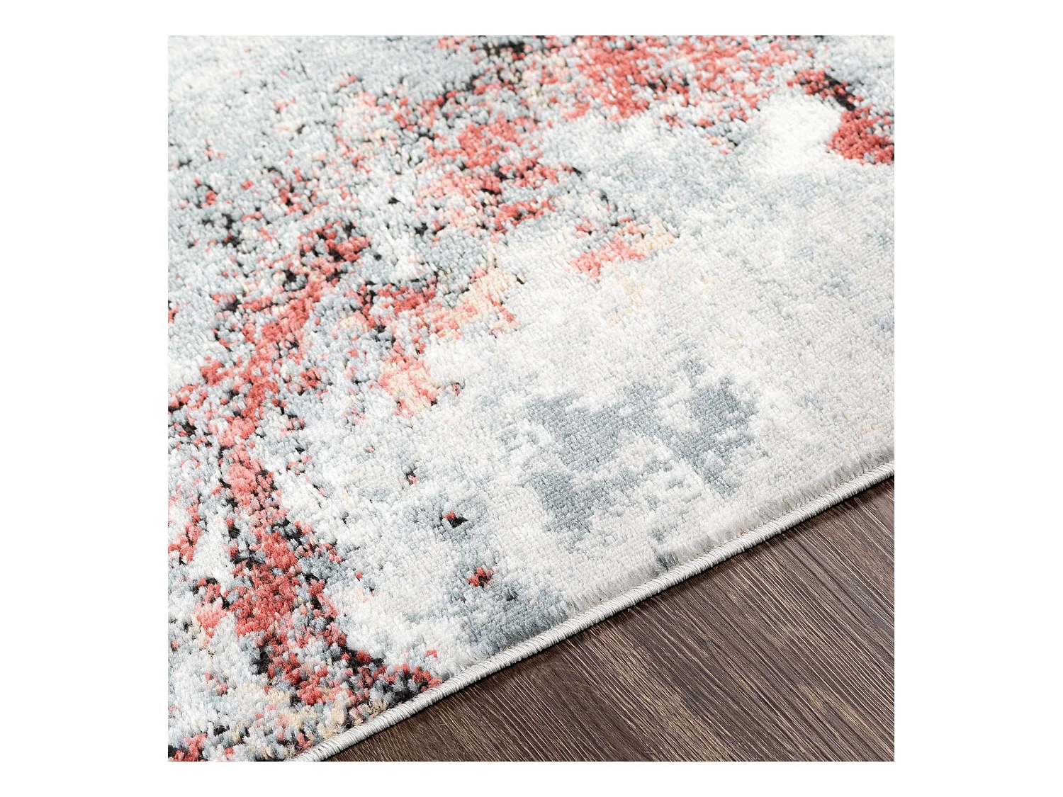 Modern Abstract Tapijt - Grijs/Rood - 160x220cm - EMMA