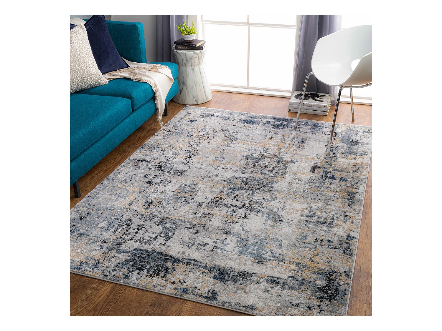 Modern Abstract Tapijt - Meerkleurig/Grijs - 160x220cm - LENA