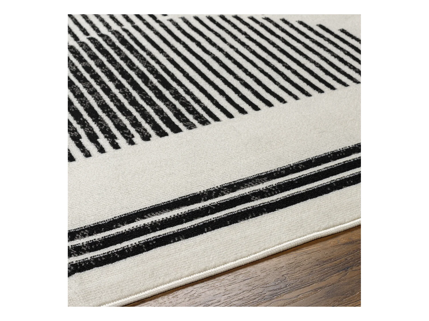 Modern Scandinavisch Tapijt - Wit/Zwart - 200x275cm - REILY