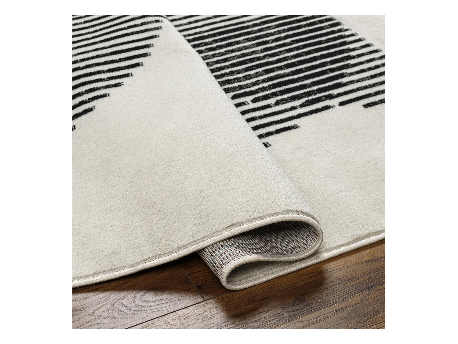 Modern Scandinavisch Tapijt - Wit/Zwart - 200x275cm - REILY