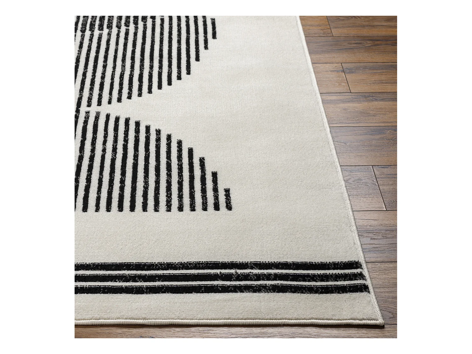 Modern Scandinavisch Tapijt - Wit/Zwart - 200x275cm - REILY