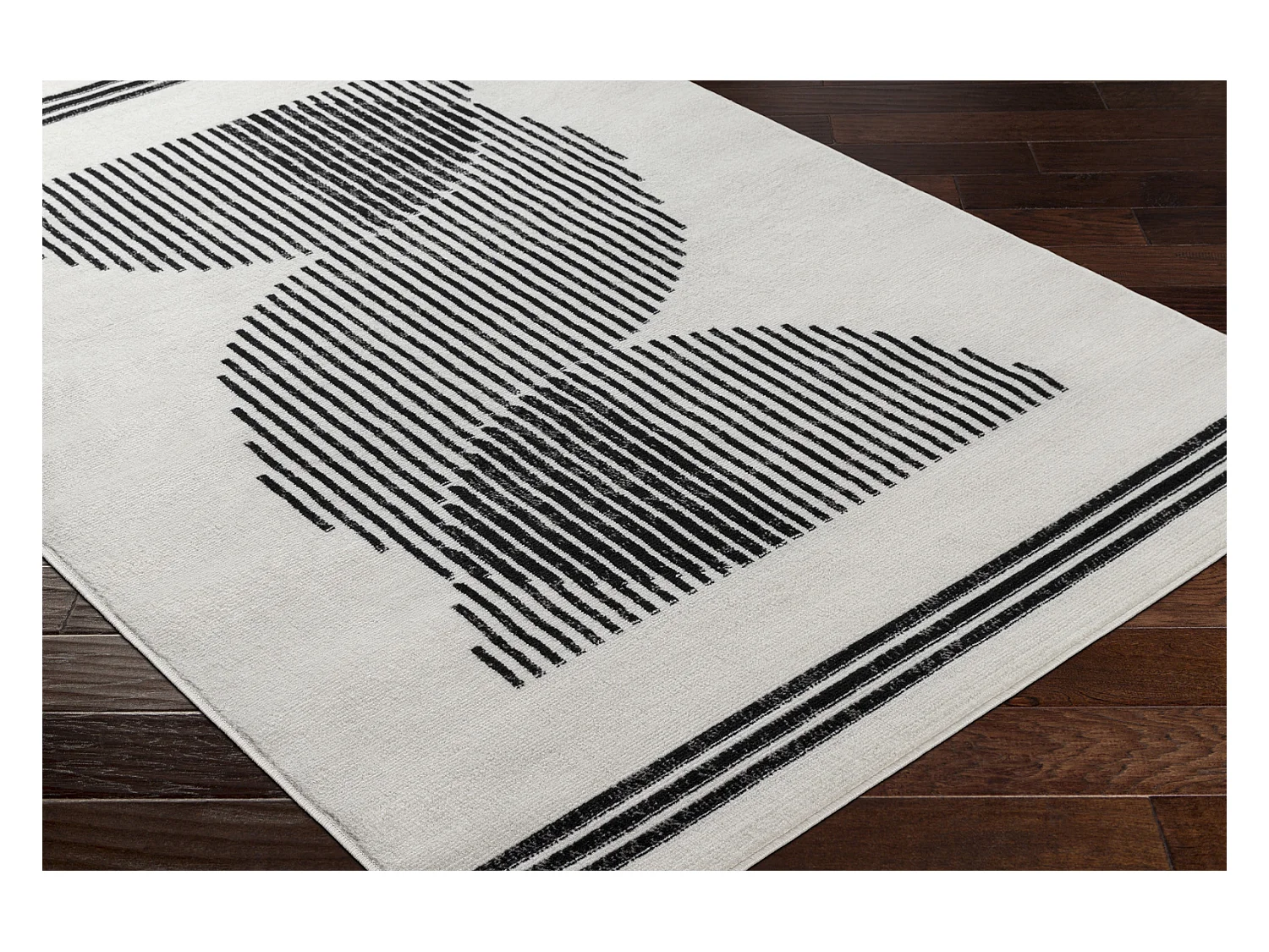 Modern Scandinavisch Tapijt - Wit/Zwart - 200x275cm - REILY