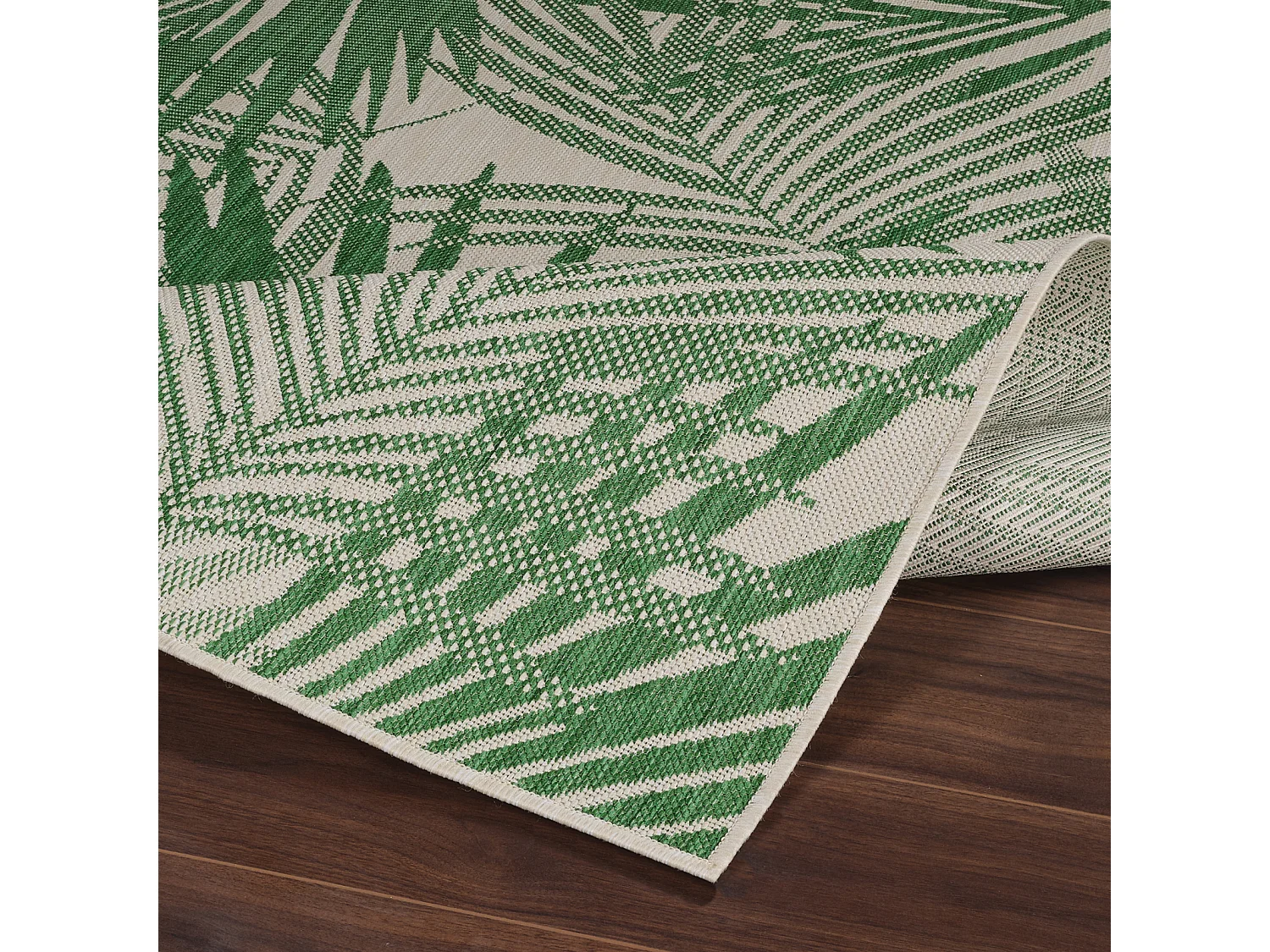 Buitenkleed - Balkon, Terras, Keuken Tapijt - Groen/Ivoor - 80x150cm - LENNIE