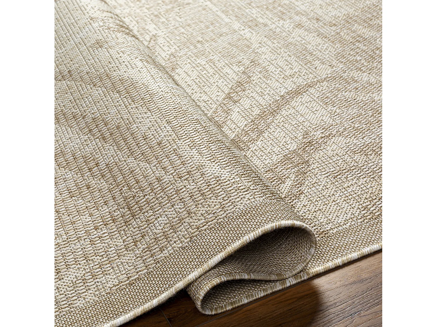 Tapis d'Extérieur/Intérieur Aspect Jute - Beige/Ivoire - 200x275cm - VANESSA