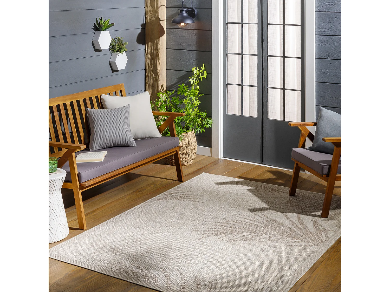 Tapis d'Extérieur/Intérieur Aspect Jute - Beige/Ivoire - 200x275cm - VANESSA