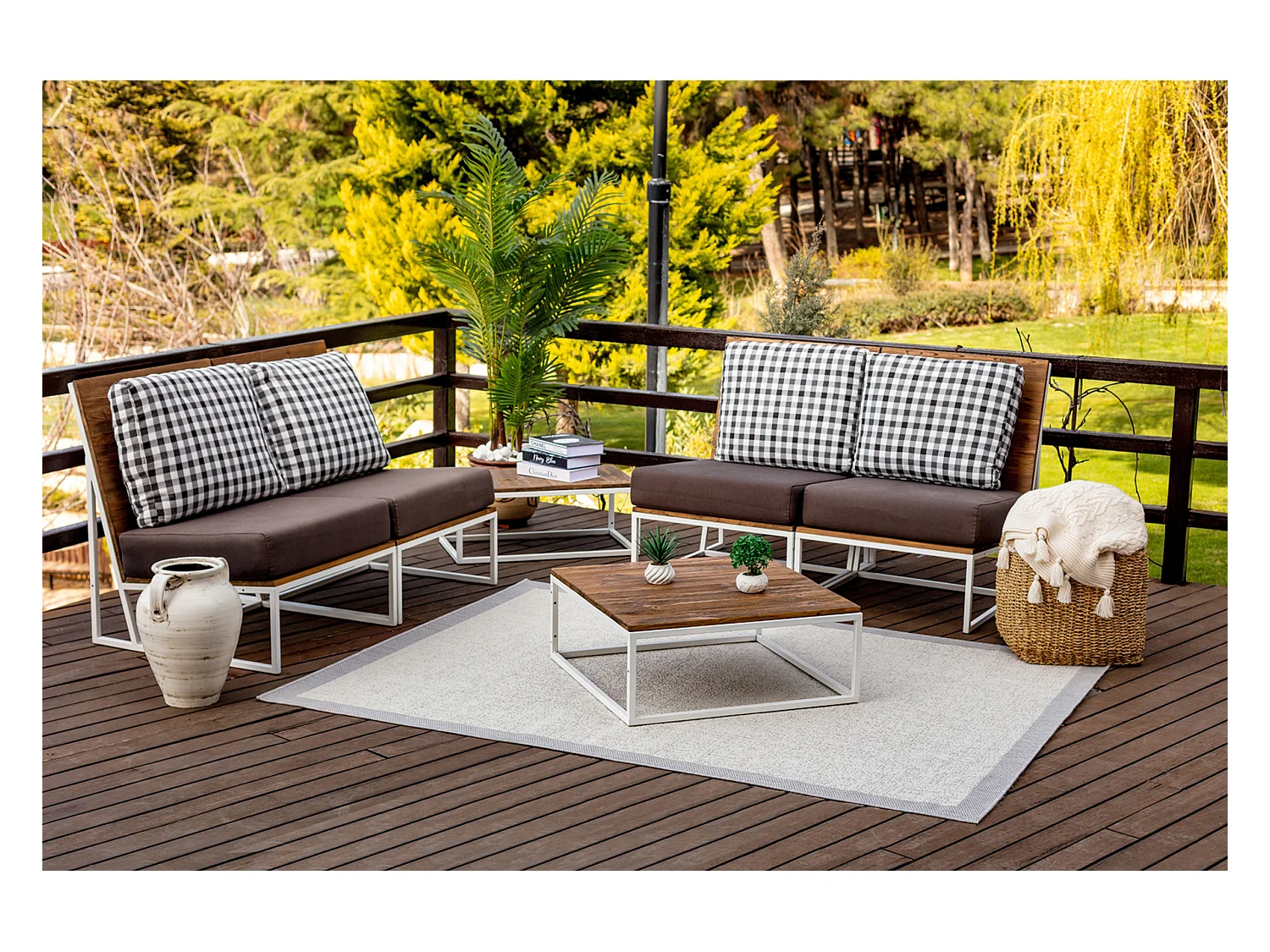 Buitenkleed - Balkon, Terras, Keuken Tapijt - Ivoor/Grijs - 200x275cm - JODY