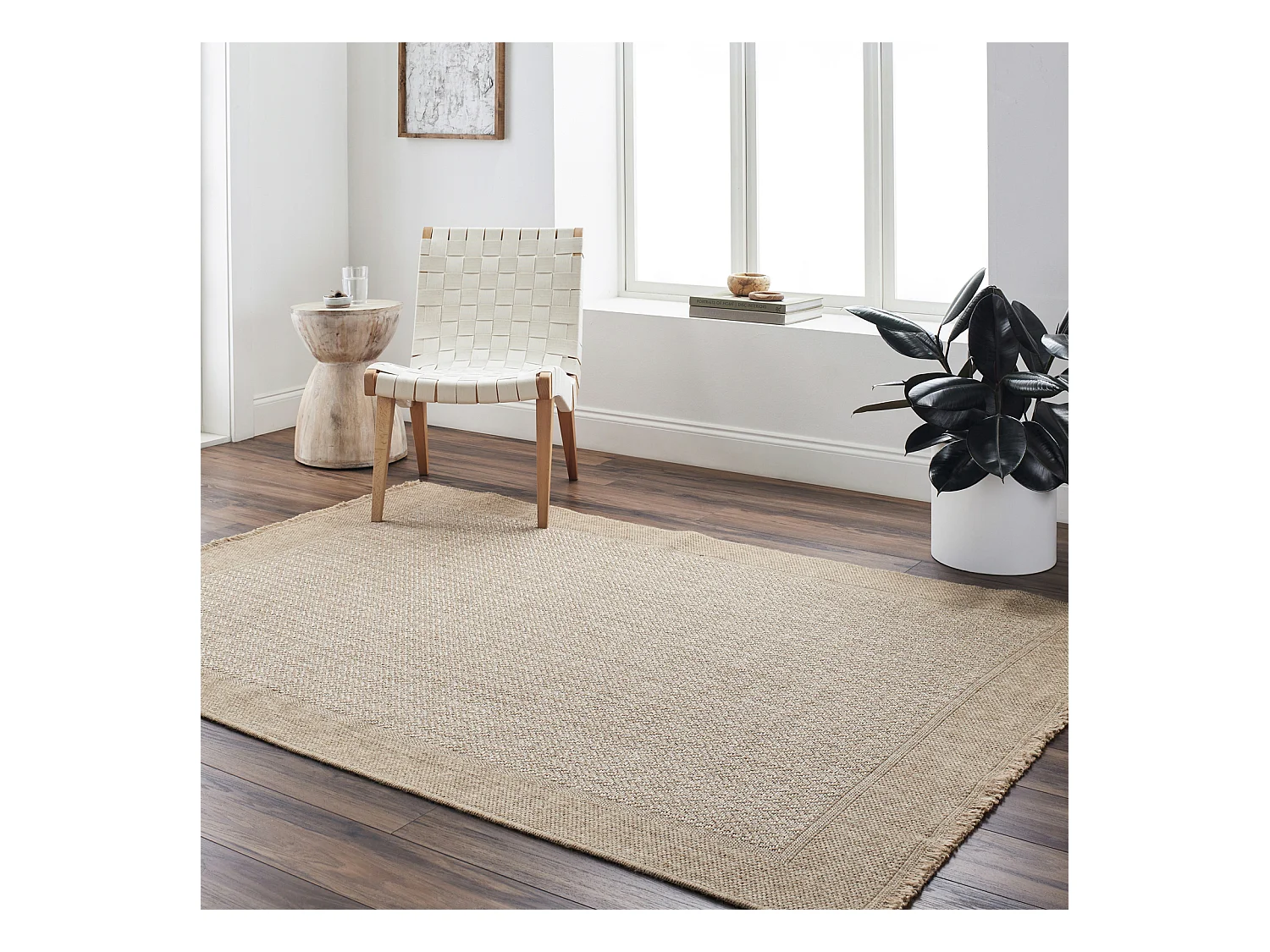 Tapis d'Extérieur/Intérieur Aspect Jute - Beige - 160x213cm - JENNY