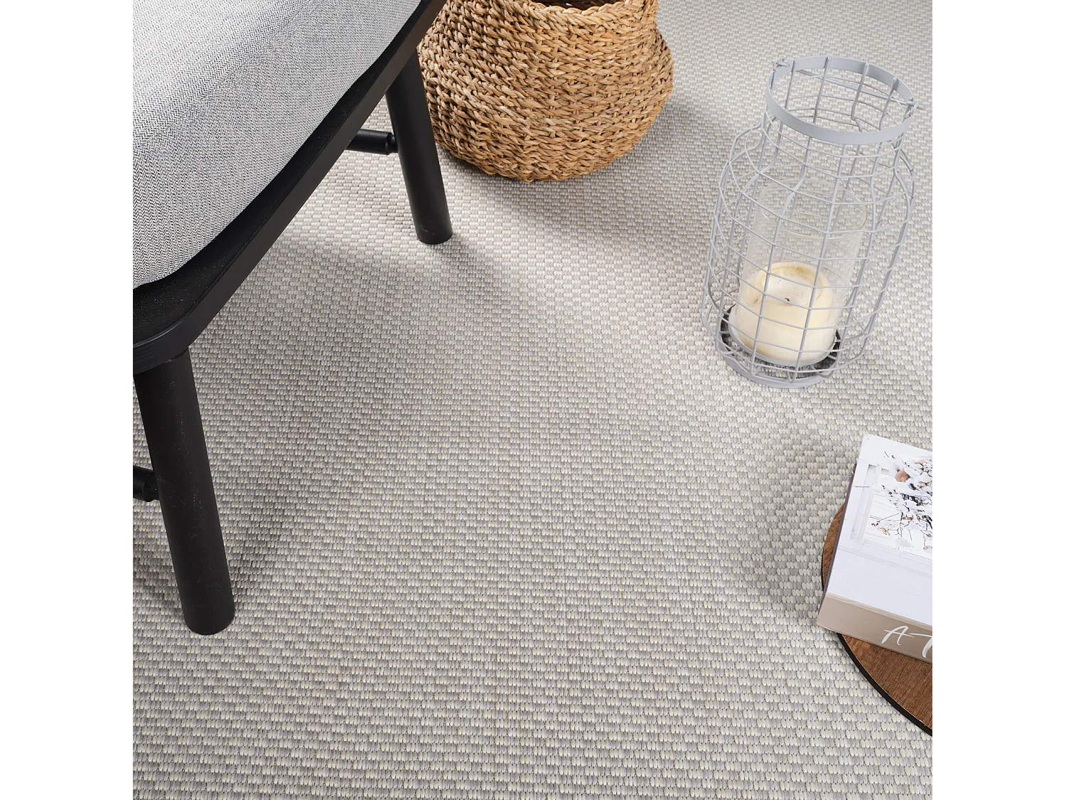 Alfombra Exterior/Interior - Gris/Marfil - 80x150cm - KACEY