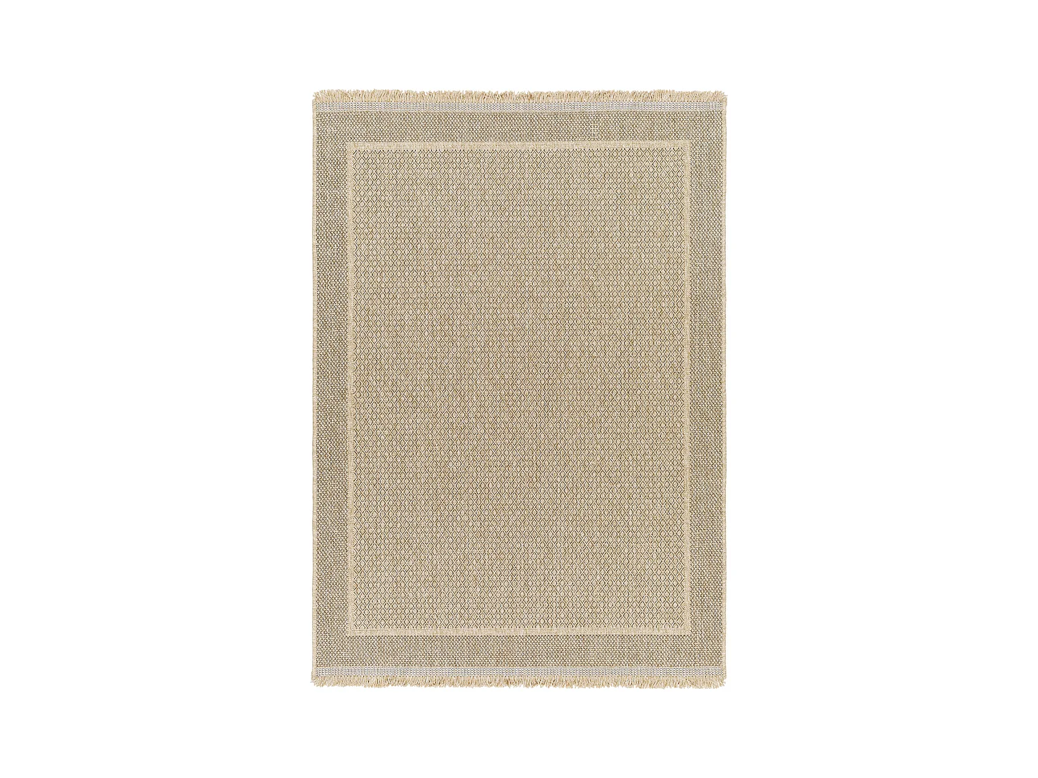 Tapis d'Extérieur/Intérieur Aspect Jute - Beige/Noir - 160x213cm - PENNY