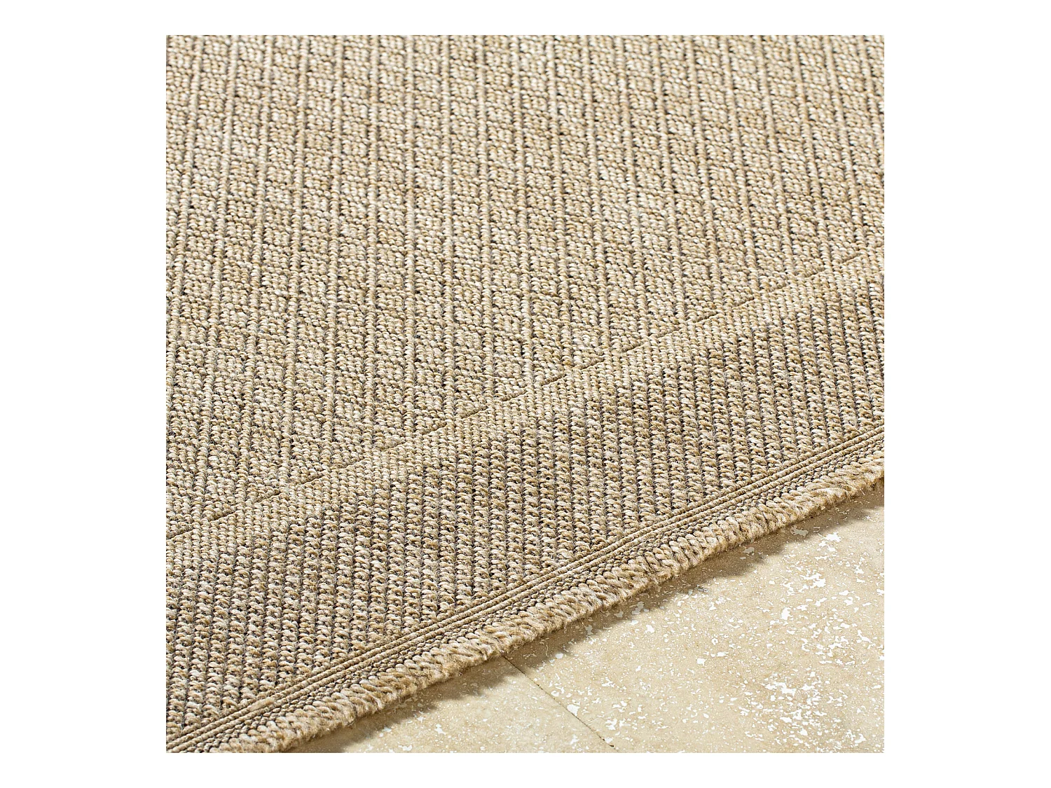 Buitenkleed - Tapijt in Jute-Look voor Balkon, Terras, Keuken PENNY - Beige/Zwart - 160x213cm - PENNY