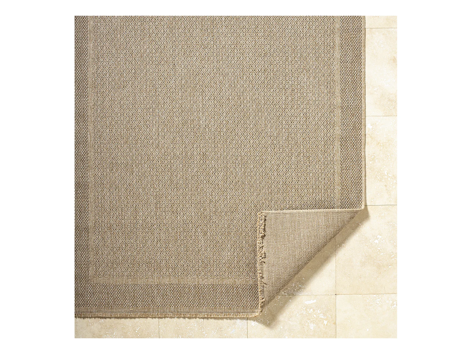 Buitenkleed - Tapijt in Jute-Look voor Balkon, Terras, Keuken PENNY - Beige/Zwart - 160x213cm - PENNY