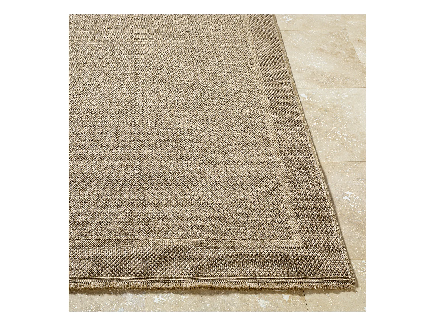 Buitenkleed - Tapijt in Jute-Look voor Balkon, Terras, Keuken PENNY - Beige/Zwart - 160x213cm - PENNY