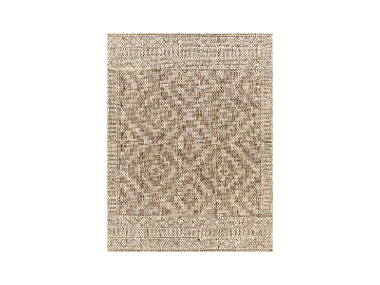 Tapis d'Extérieur/Intérieur Aspect Jute - Beige/Ivoire - 200x275cm - TRICIA