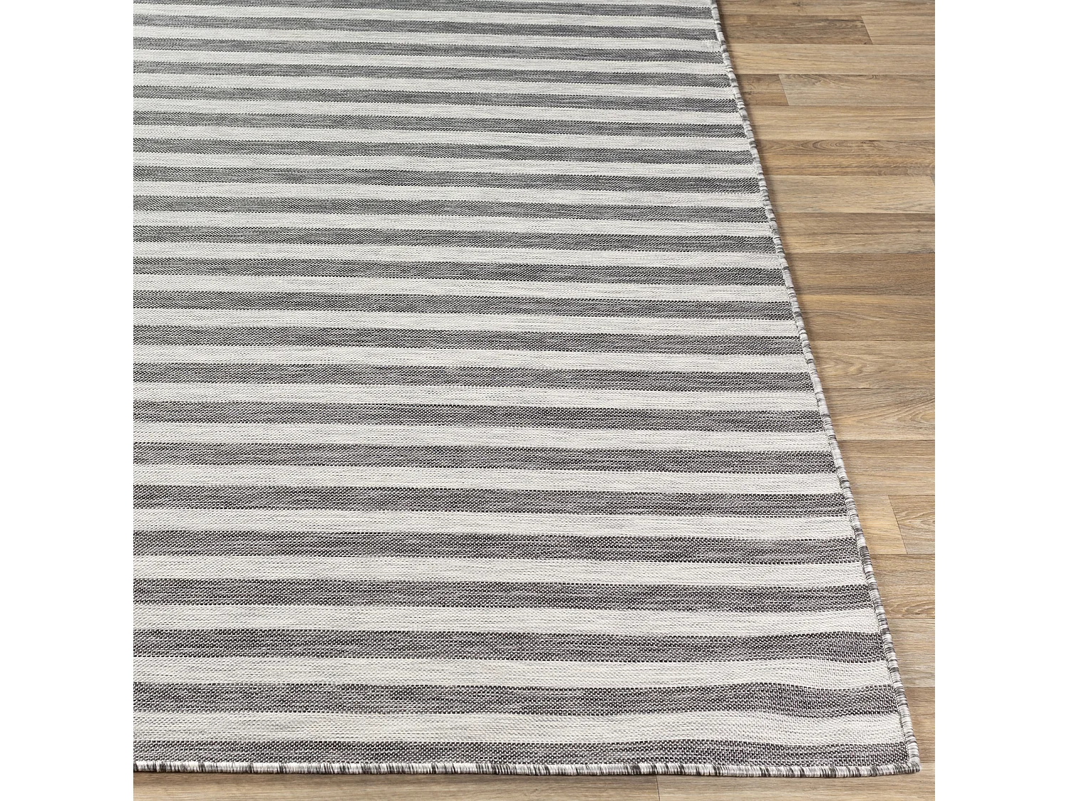 Tapis d'Extérieur/Intérieur Rayé - Gris/Ivoire - 80x150cm - ZAKI
