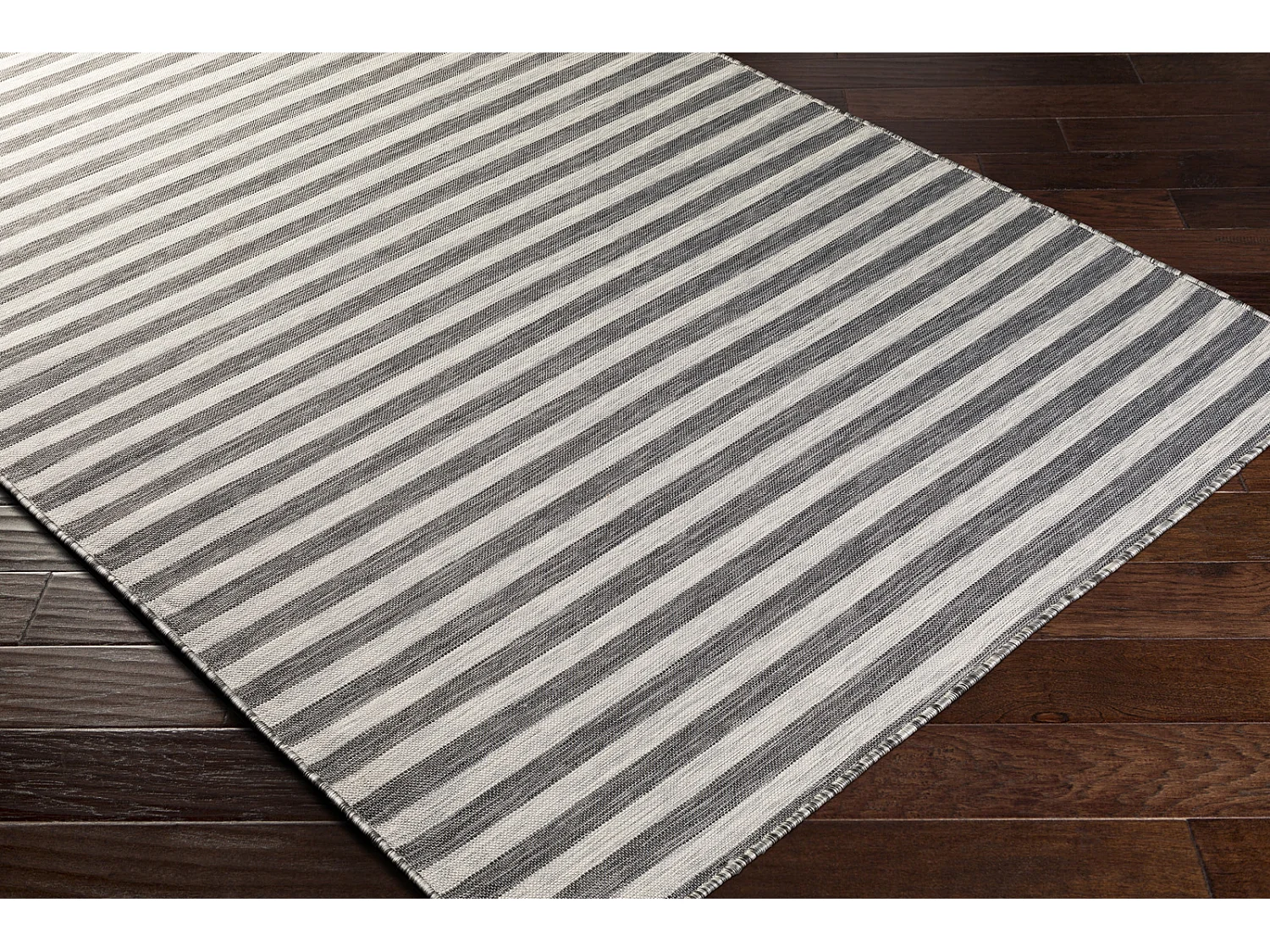 Tapis d'Extérieur/Intérieur Rayé - Gris/Ivoire - 80x150cm - ZAKI