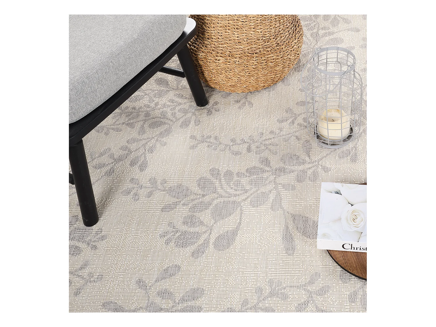 Tapis d'Extérieur/Intérieur - Ivoire/Gris - 120x170cm - MOLLY