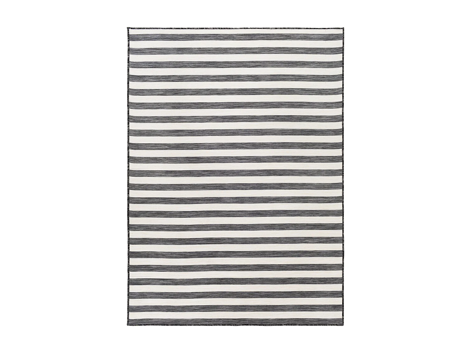 In-/Outdoor Gestreifter Teppich - Schwarz/Elfenbein - 160x220cm - ZAKI