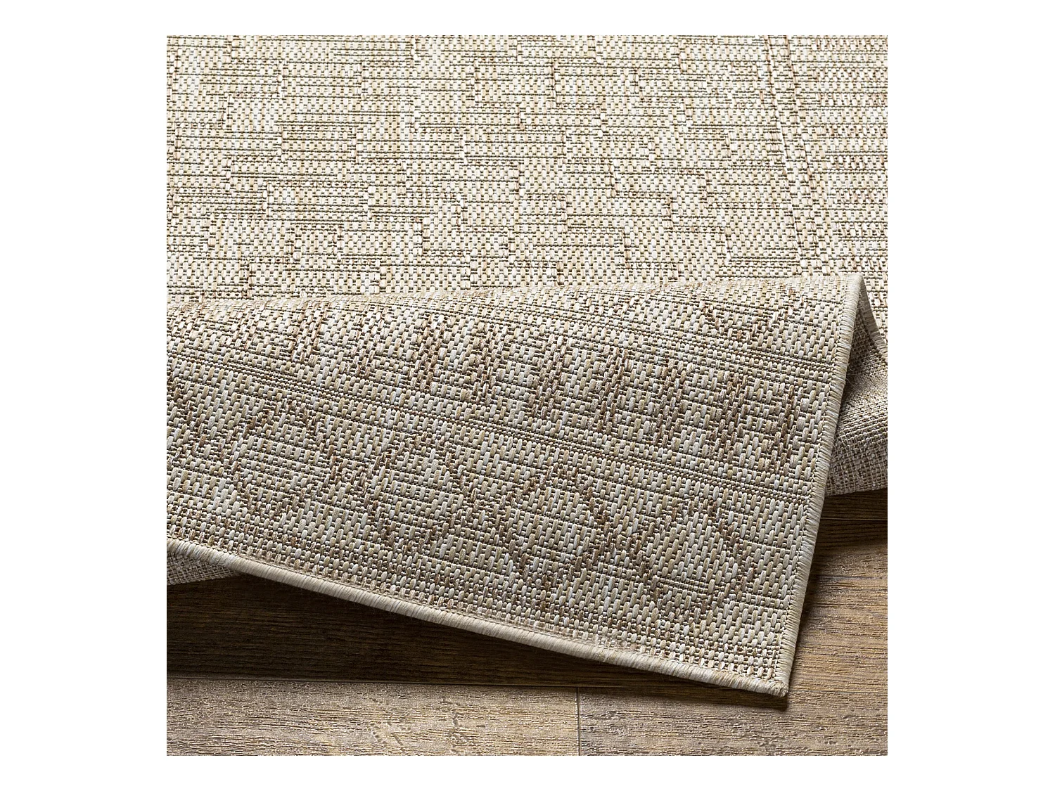 Tapis d'Extérieur/Intérieur Aspect Jute - Beige/Ivoire - 160x213cm - TRICIA