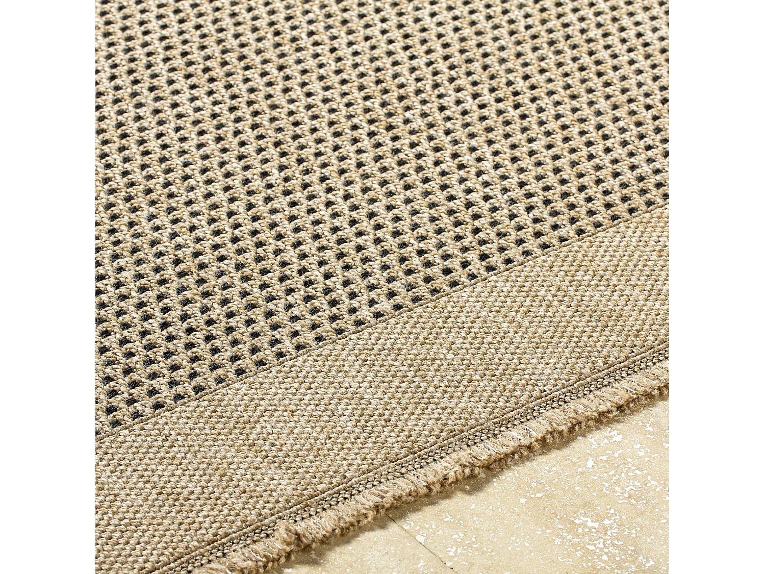 In-/Outdoor-Teppich mit Jute-Look - Beige/Schwarz - 160x213cm - LORI