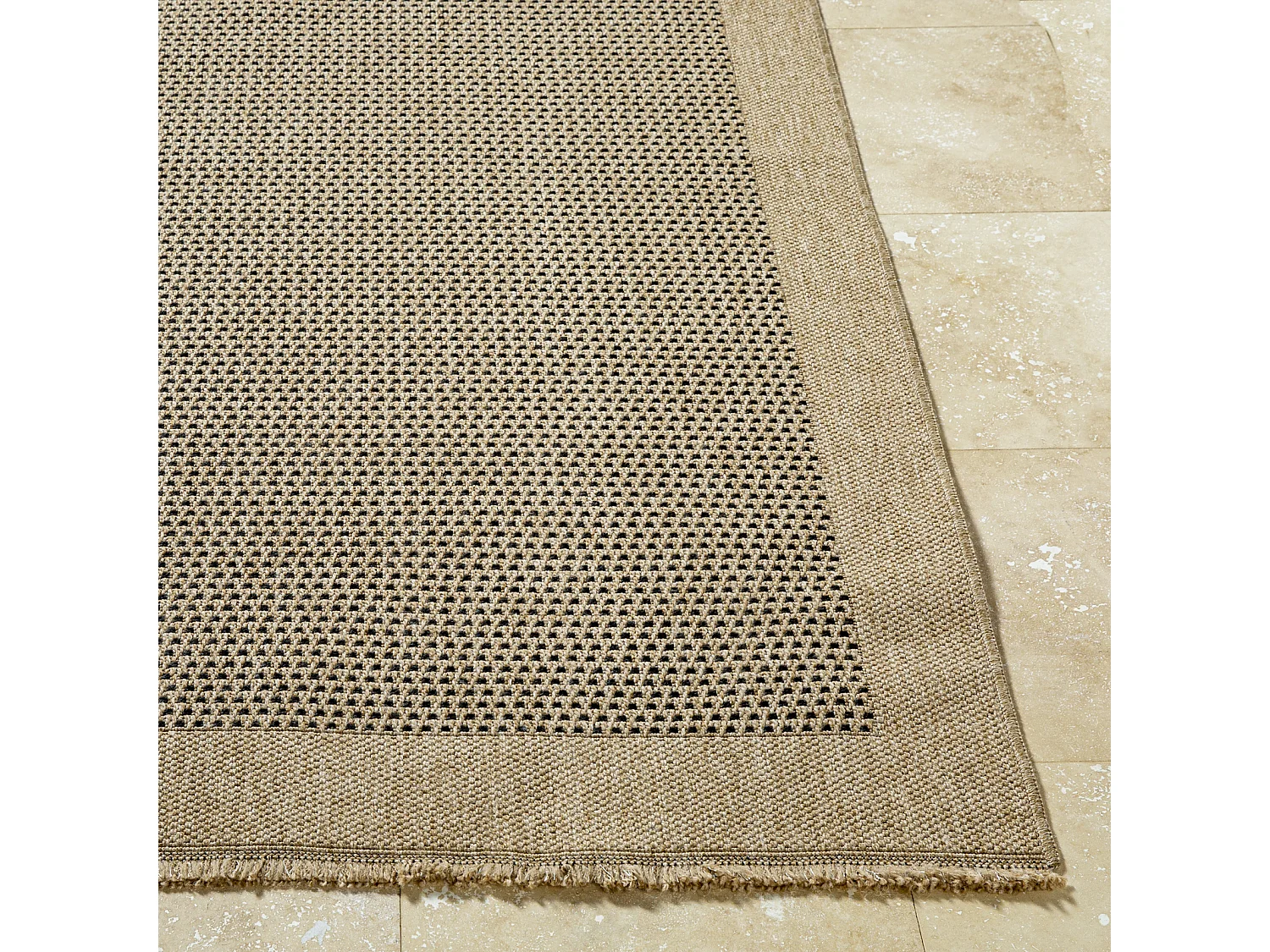In-/Outdoor-Teppich mit Jute-Look - Beige/Schwarz - 160x213cm - LORI