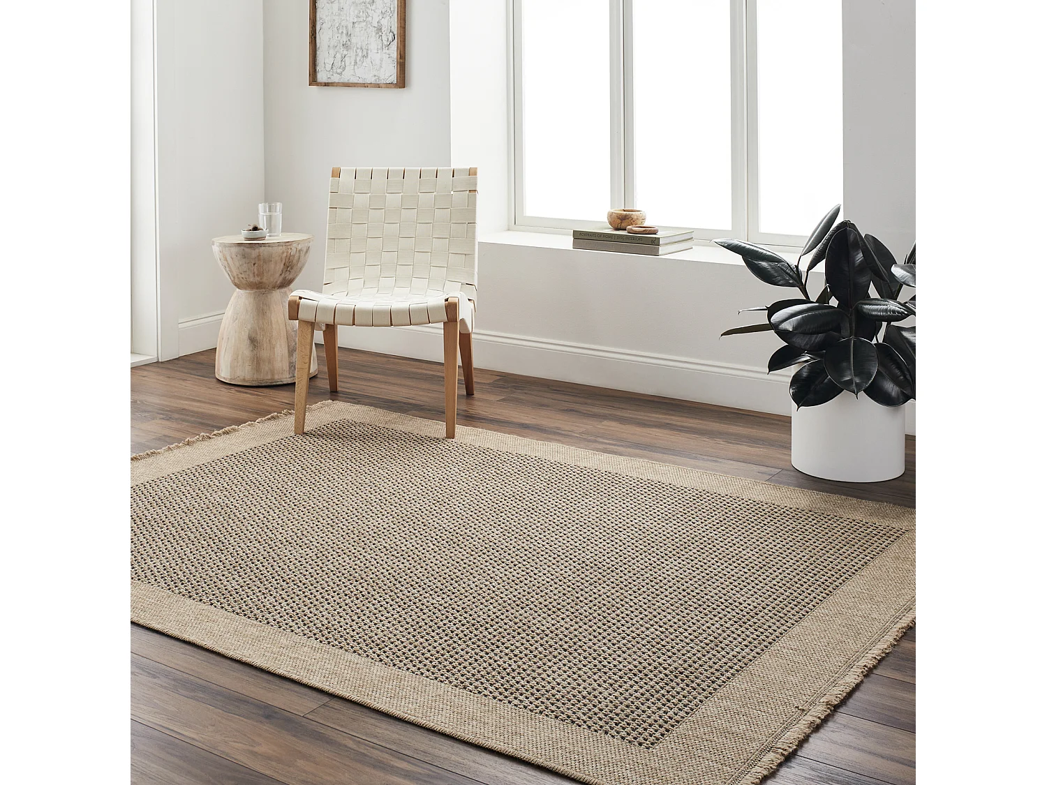 In-/Outdoor-Teppich mit Jute-Look - Beige/Schwarz - 160x213cm - LORI