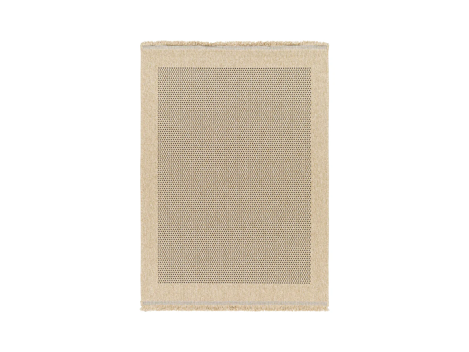 Tapis d'Extérieur/Intérieur Aspect Jute - Beige/Noir - 160x213cm - LORI