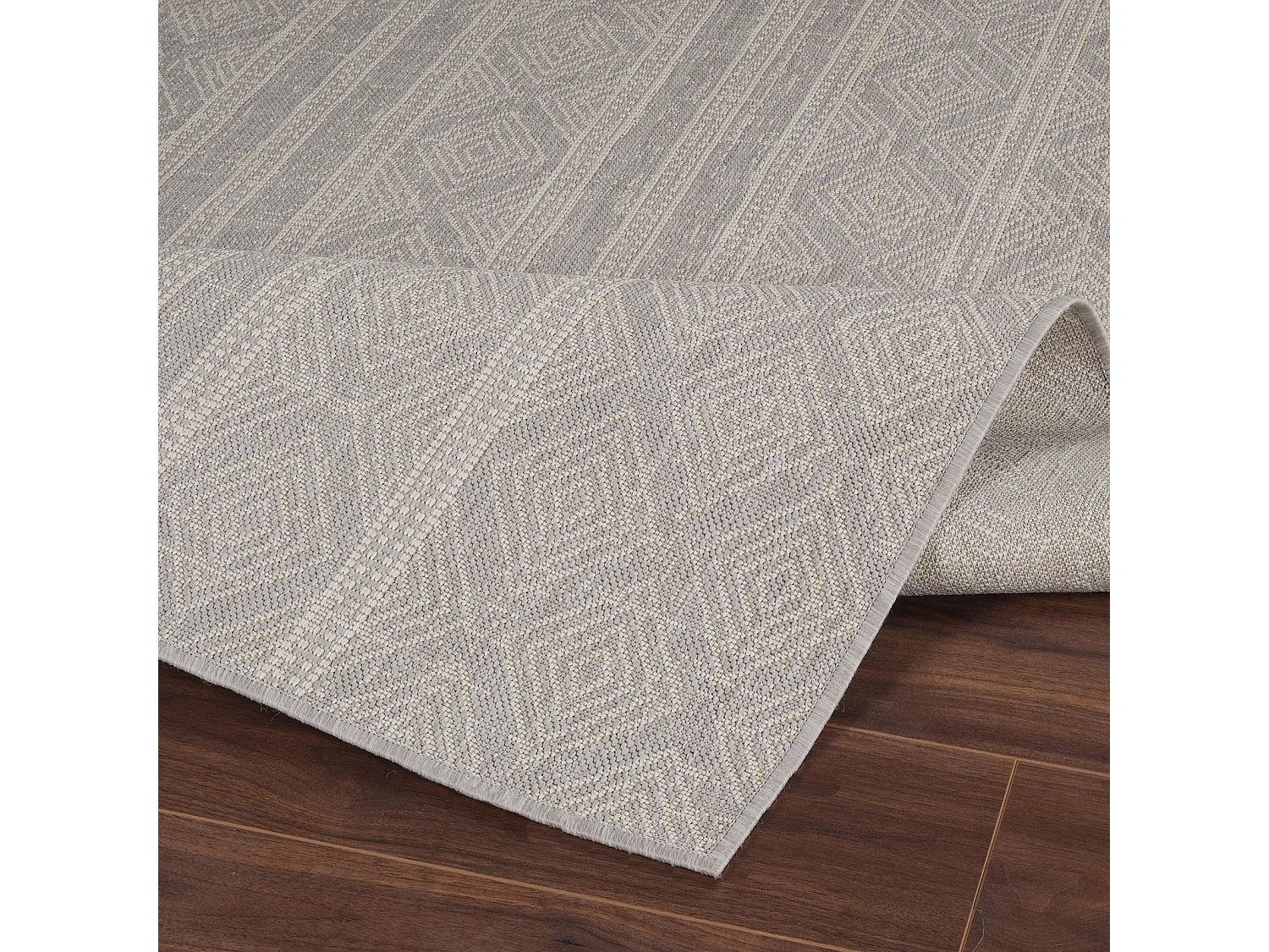 Tapis d'Extérieur/Intérieur - Gris/Ivoire - 120x170cm - MADIE