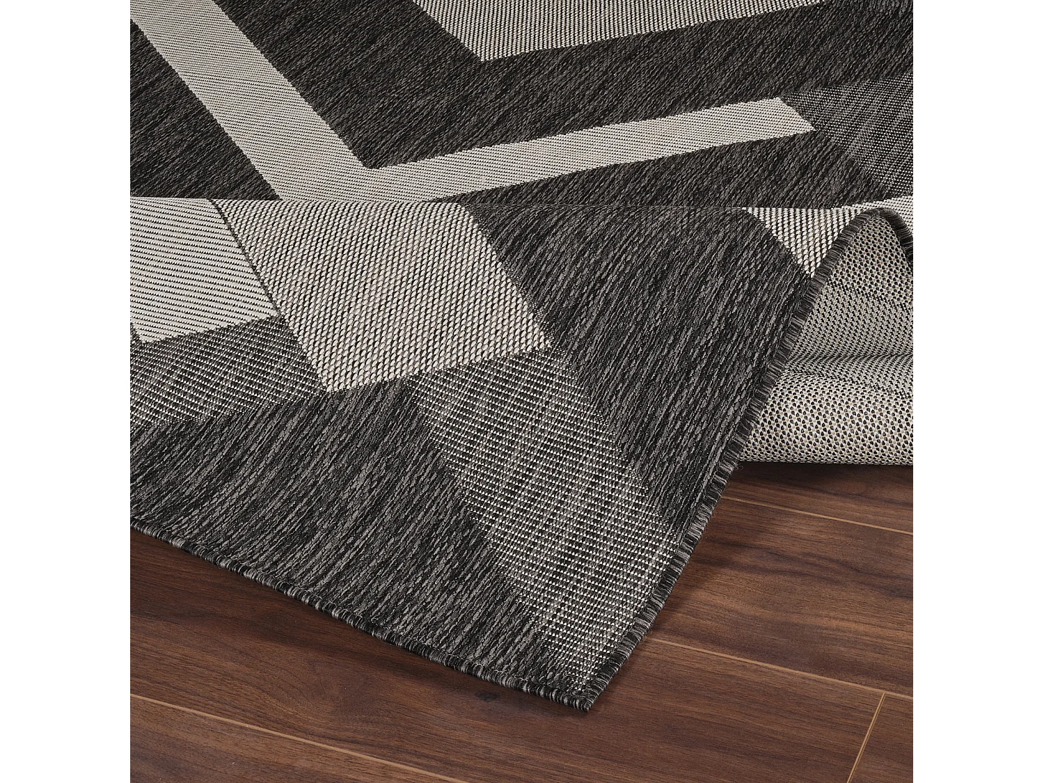 Tapis d'Extérieur/Intérieur - Gris/Ivoire - 160x213cm - ABBY