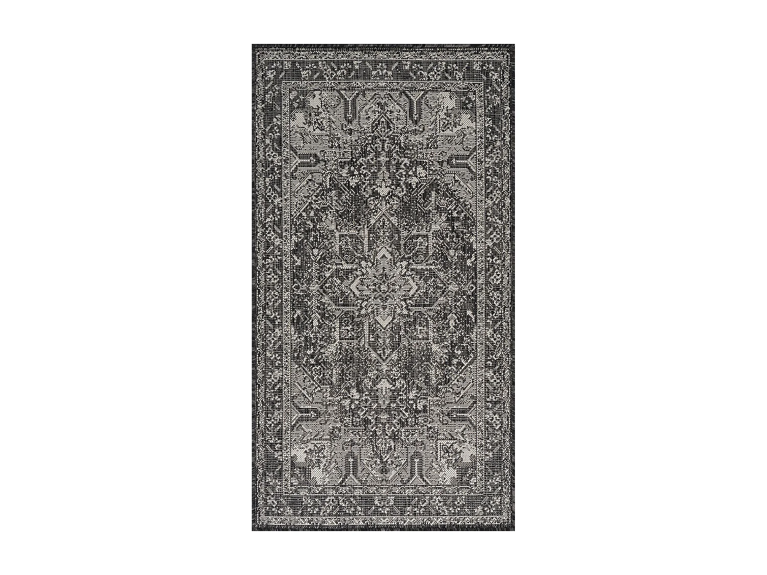 Buitenkleed - Balkon, Terras, Keuken Tapijt - Grijs/Ivoor - 80x150cm - ELLY