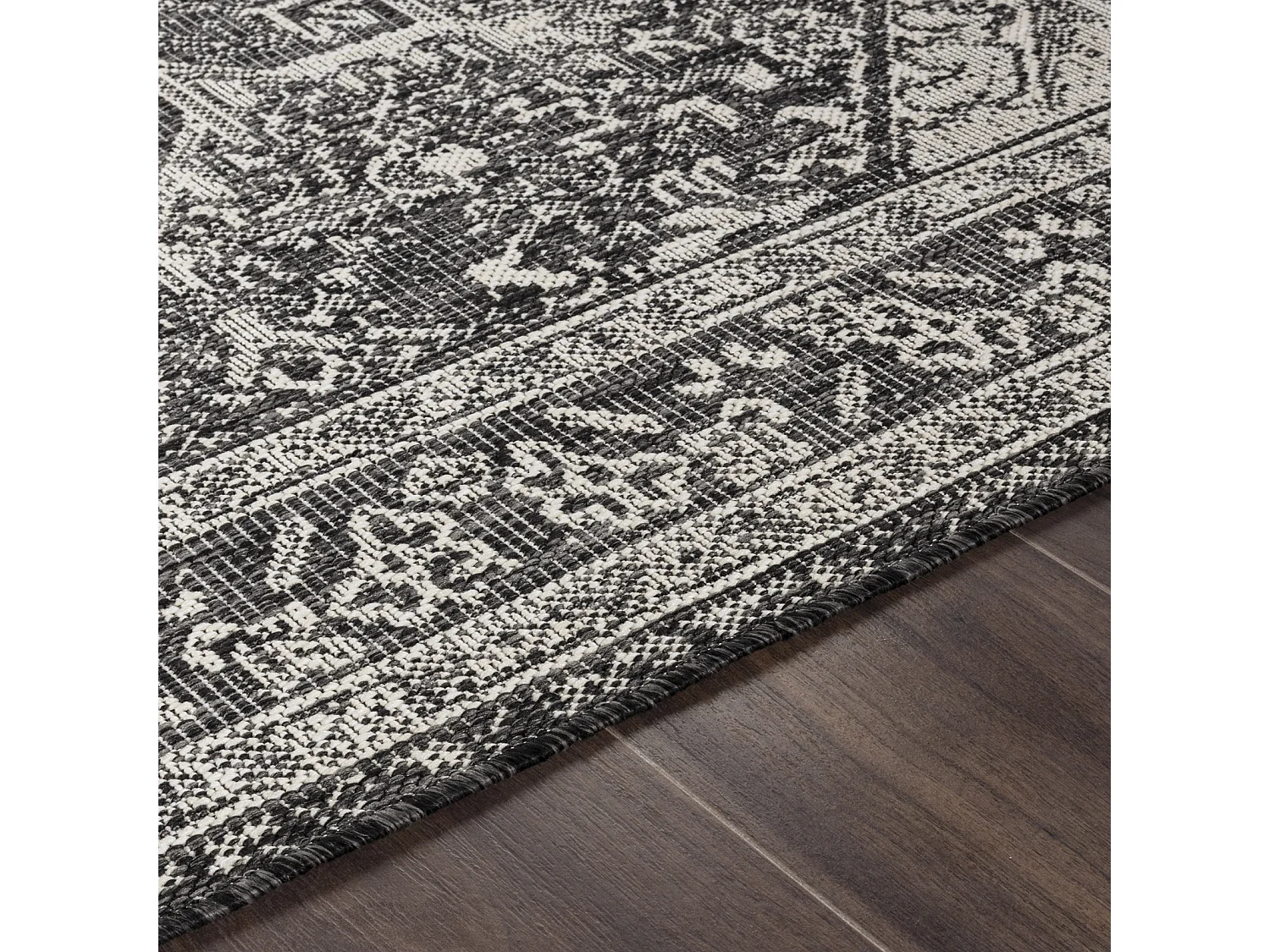 Buitenkleed - Balkon, Terras, Keuken Tapijt - Grijs/Ivoor - 80x150cm - ELLY