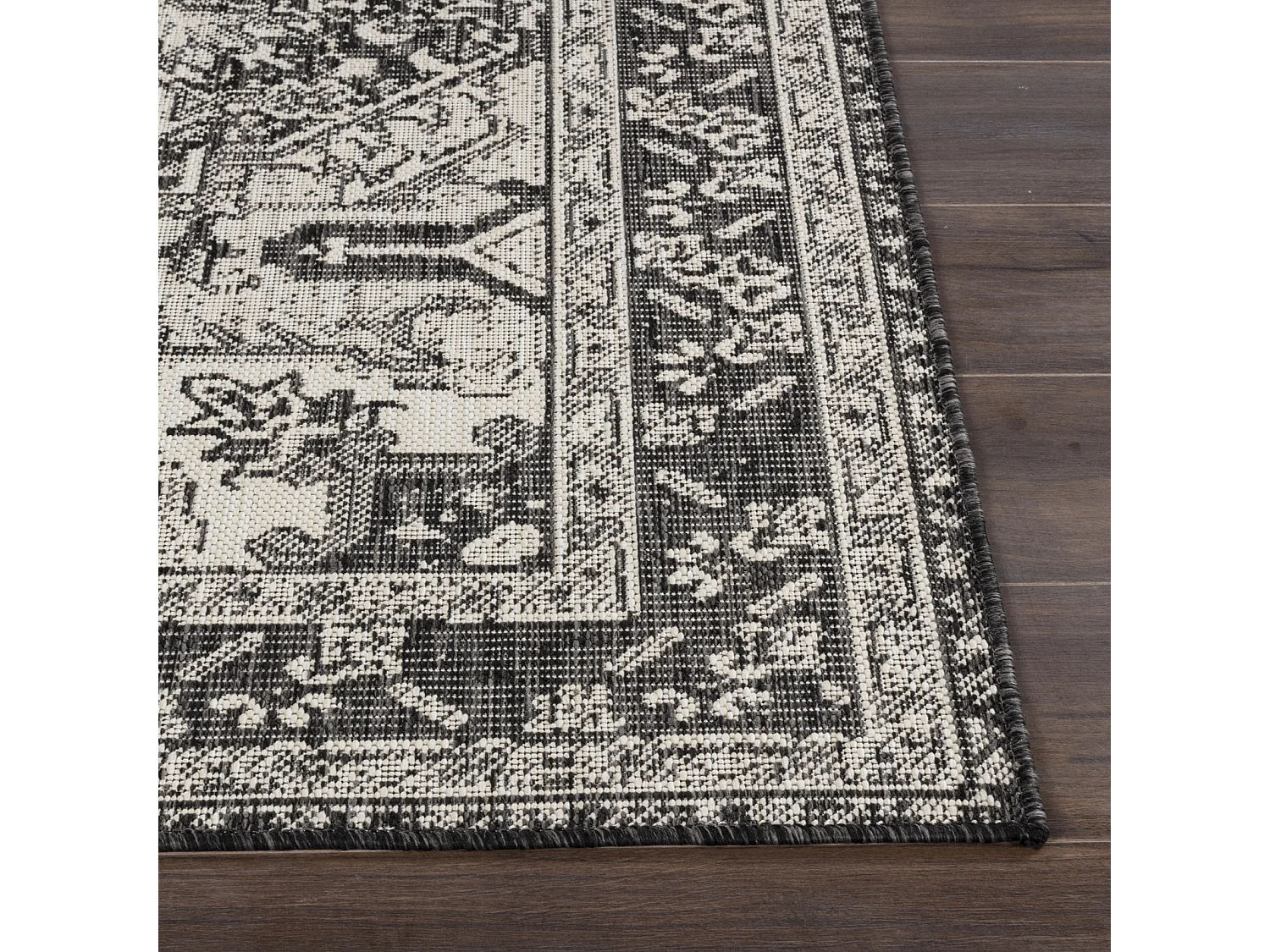 Buitenkleed - Balkon, Terras, Keuken Tapijt - Grijs/Ivoor - 80x150cm - ELLY