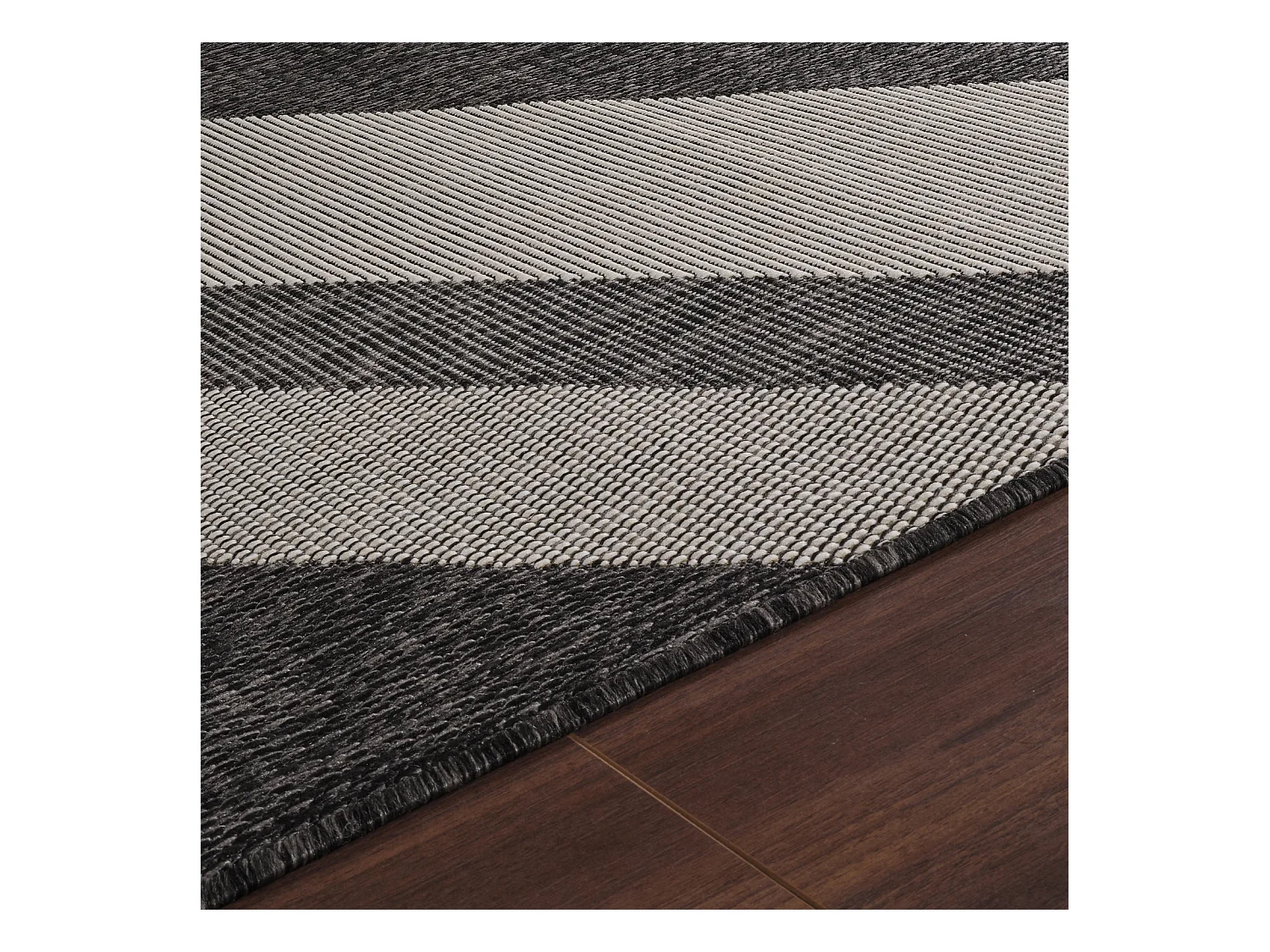 Buitenkleed - Balkon, Terras, Keuken Tapijt - Grijs/Ivoor - 80x150cm - ABBY