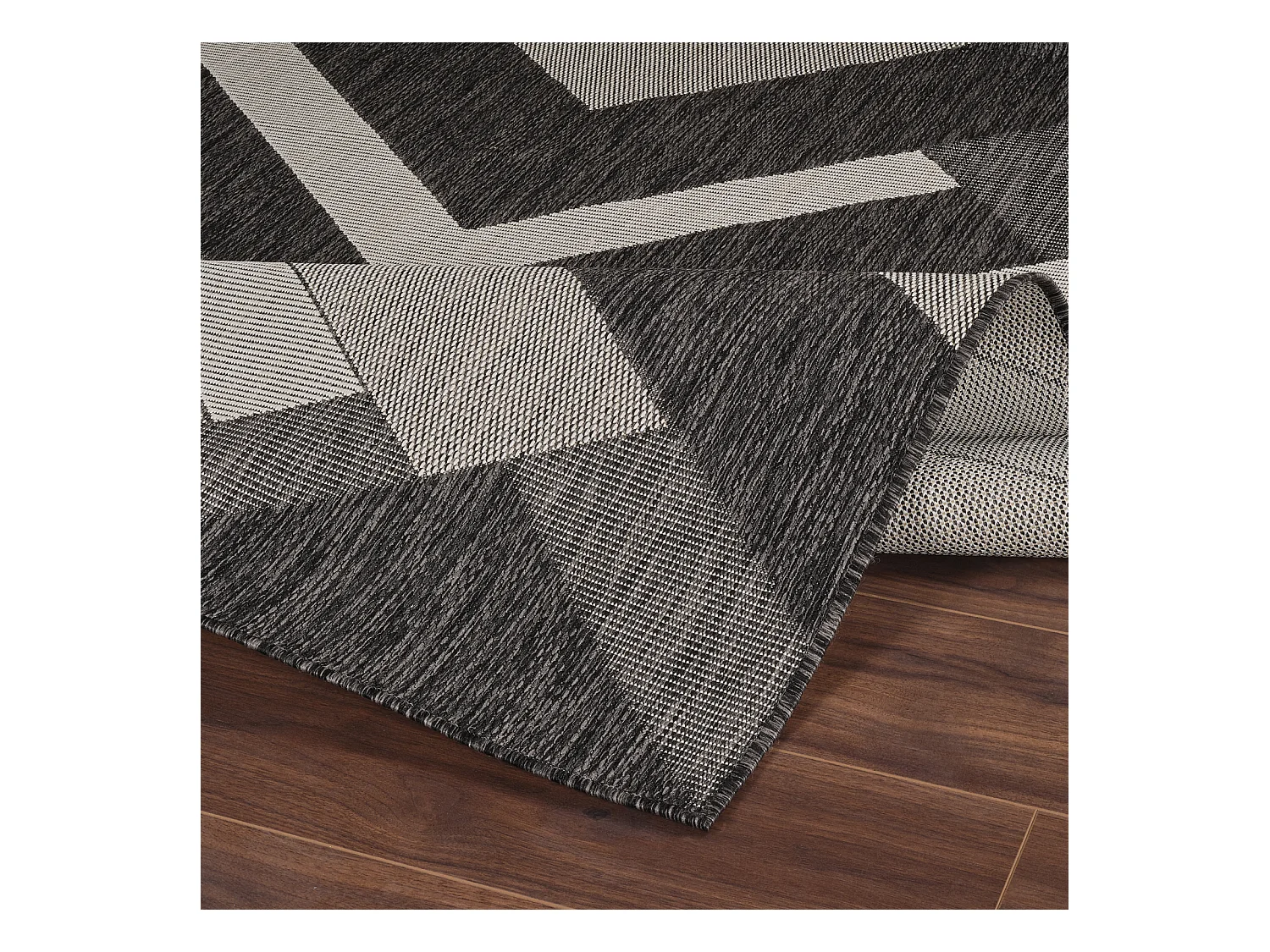 Buitenkleed - Balkon, Terras, Keuken Tapijt - Grijs/Ivoor - 80x150cm - ABBY