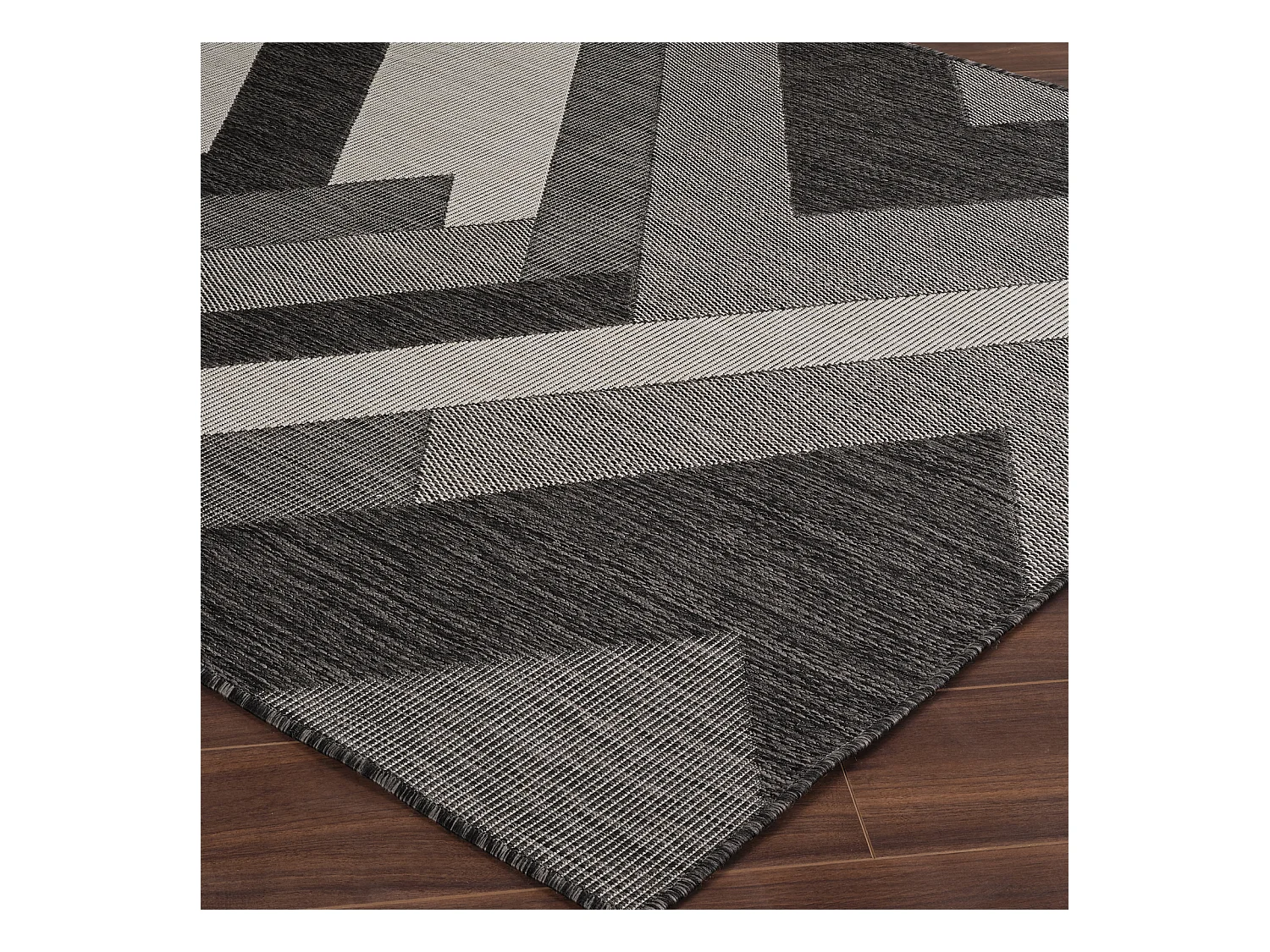 Buitenkleed - Balkon, Terras, Keuken Tapijt - Grijs/Ivoor - 80x150cm - ABBY