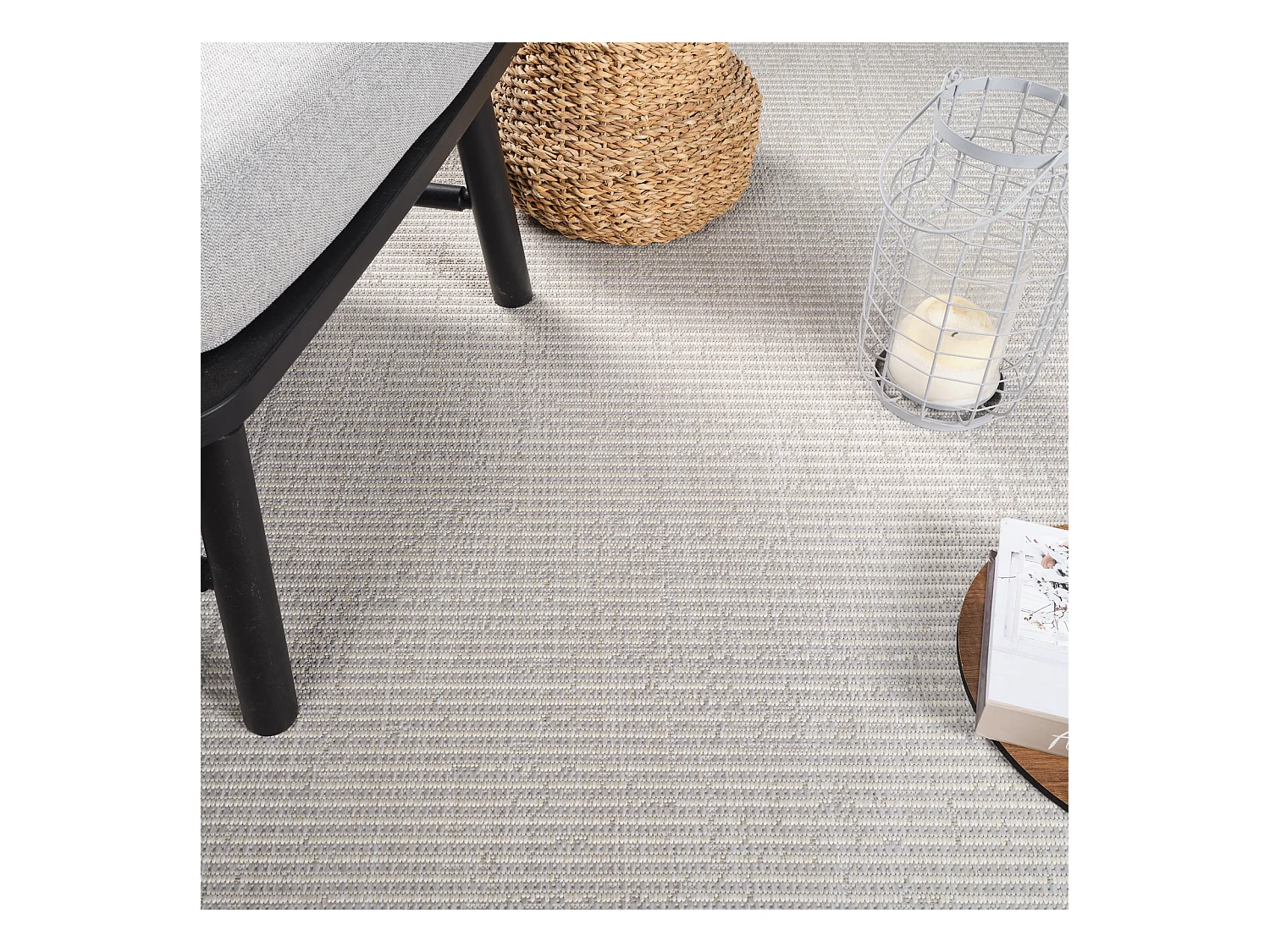 Tapis d'Extérieur/Intérieur - Gris/Ivoire - 120x170cm - KASSIE