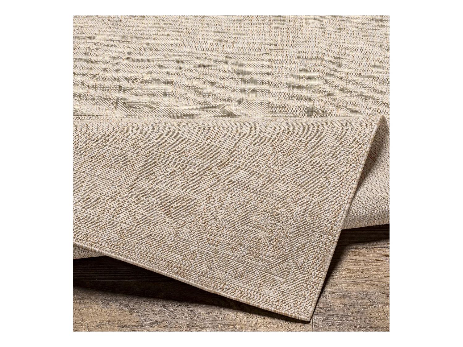 Tapis d'Extérieur/Intérieur Aspect Jute - Beige/Ivoire - 160x213cm - LINDA