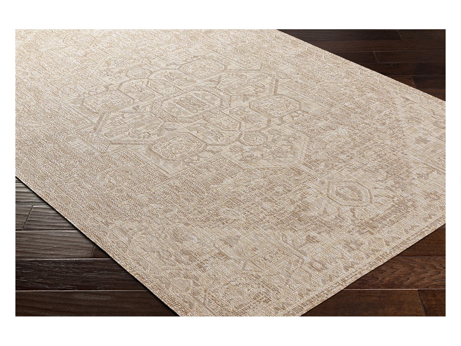 Tapis d'Extérieur/Intérieur Aspect Jute - Beige/Ivoire - 160x213cm - LINDA