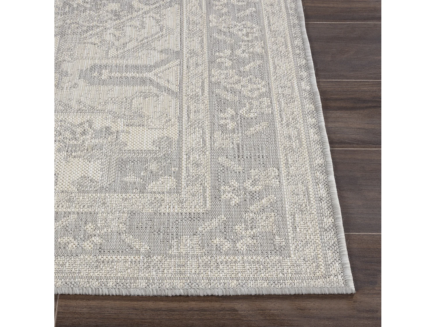 Tapis d'Extérieur/Intérieur - Gris/Ivoire - 160x213cm - ELLY