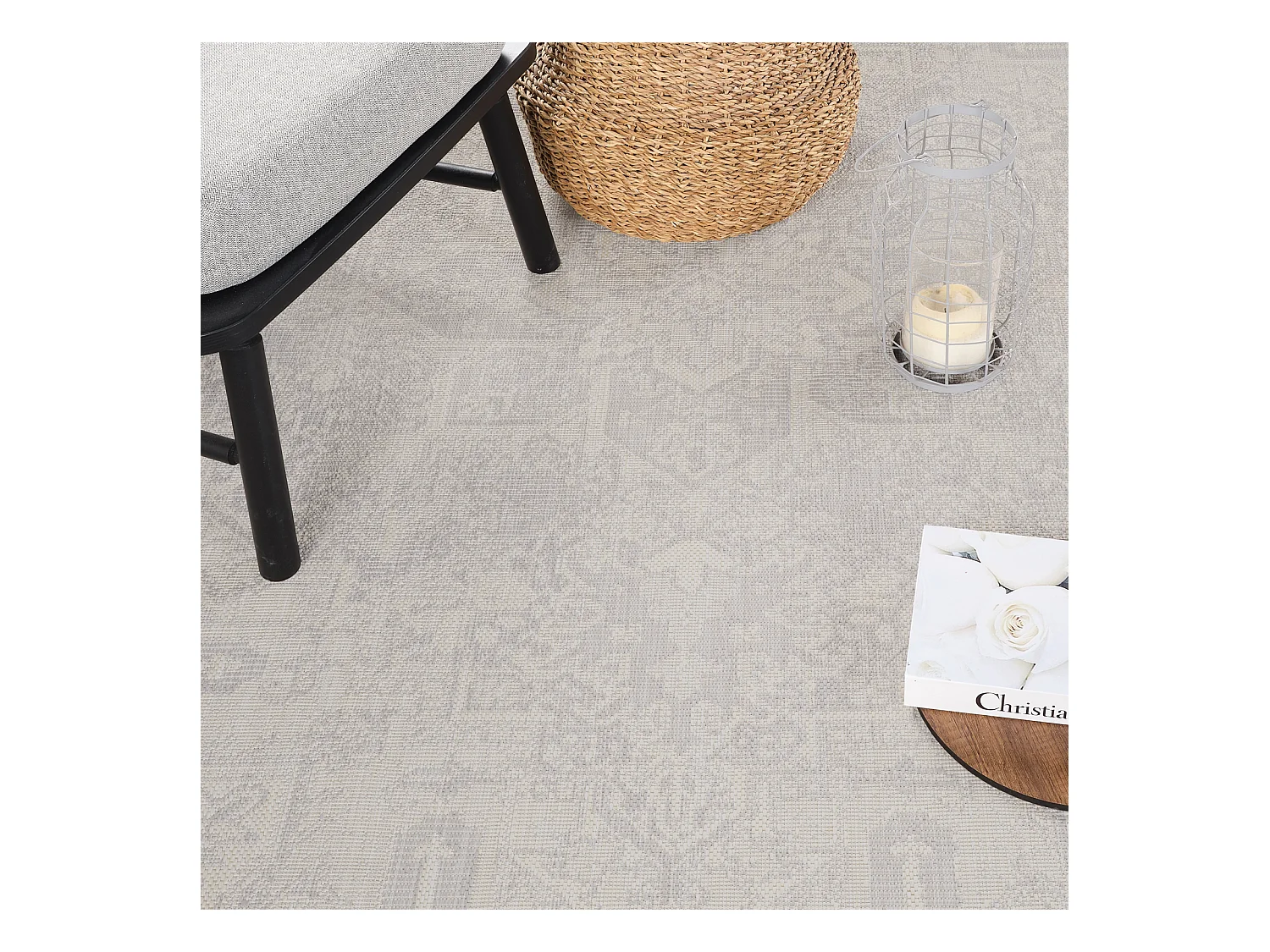 Tappeto Esterno/Interno - Grigio/Avorio - 160x213cm - ELLY