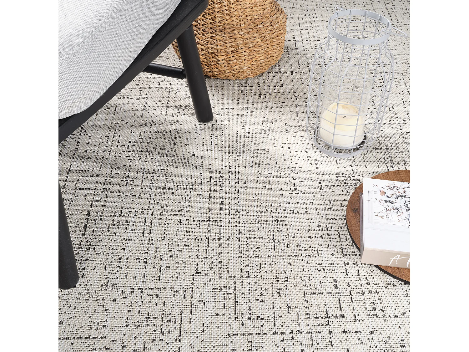 Buitenkleed - Balkon, Terras, Keuken Tapijt - Ivoor/Grijs - 120x170cm - JODY