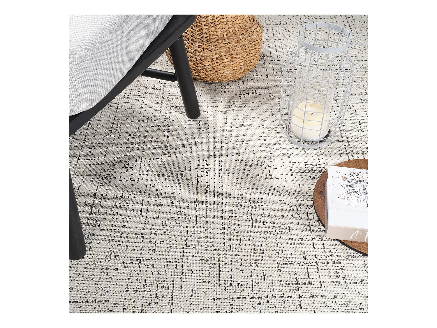 Tapis d'Extérieur/Intérieur - Ivoire/Gris - 120x170cm - JODY
