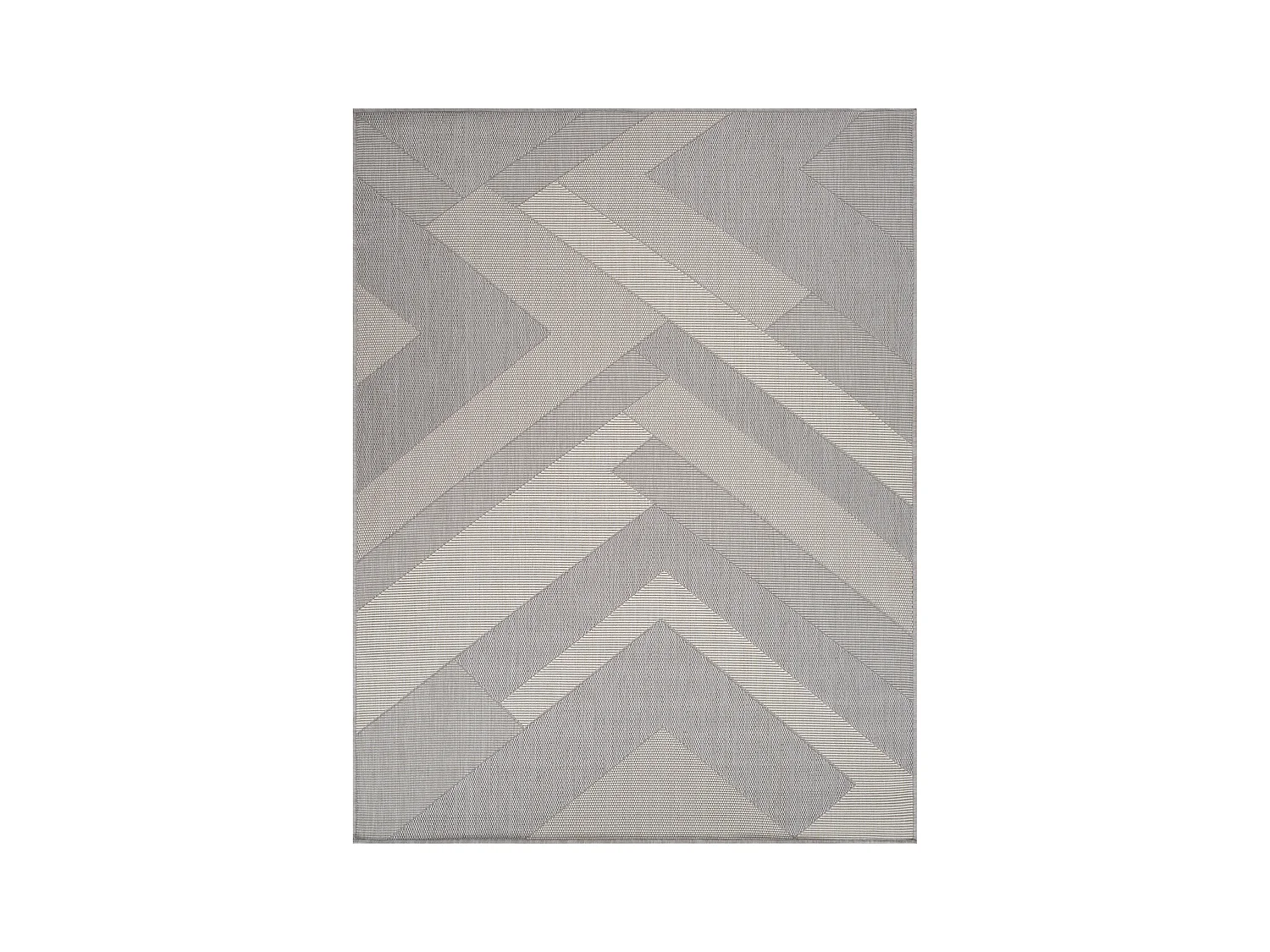 Buitenkleed - Balkon, Terras, Keuken Tapijt - Grijs/Ivoor - 160x213cm - ABBY