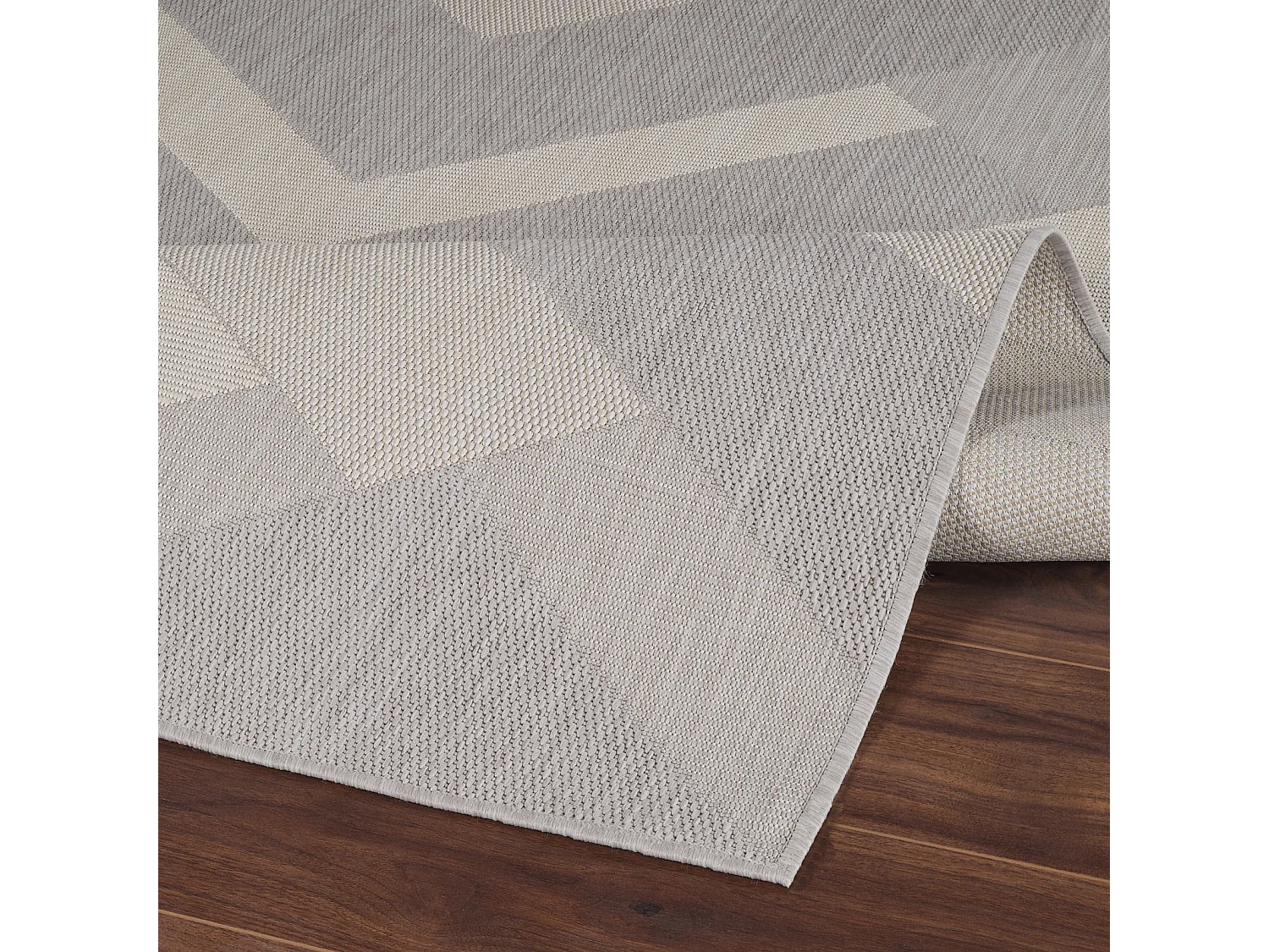 Buitenkleed - Balkon, Terras, Keuken Tapijt - Grijs/Ivoor - 160x213cm - ABBY